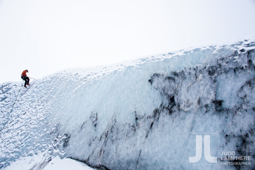 Glacier ice climbing at Skaftafell National Park, Iceland by Vermont Photographer judd lamphere.